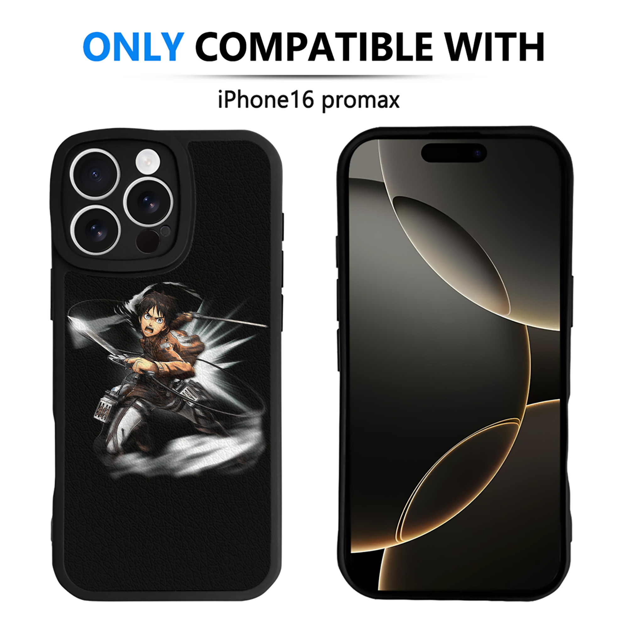 （画像用） 進撃の巨人 エレン･イェーガー Attack on Titan Eren Jäger 【iPhone 16シリーズ対応】シリコンスマホケース（レザー調） 材質：シリコン